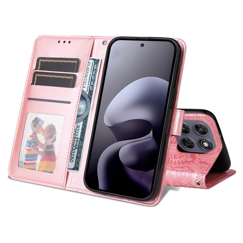 Sunflower knížkové pouzdro na Motorola Moto G87 5G/G77 5G/G67 5G - růžové