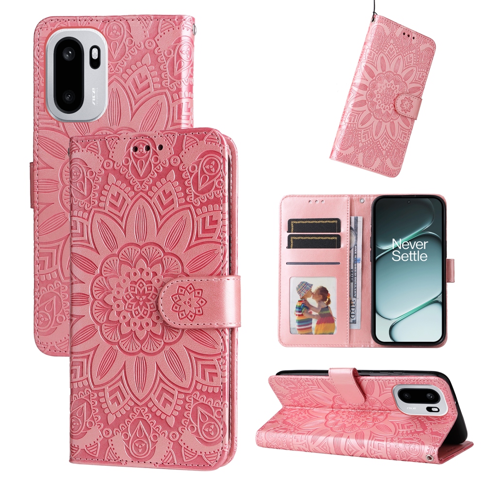 Sunflower knížkové pouzdro na OnePlus 15R 5G - růžové