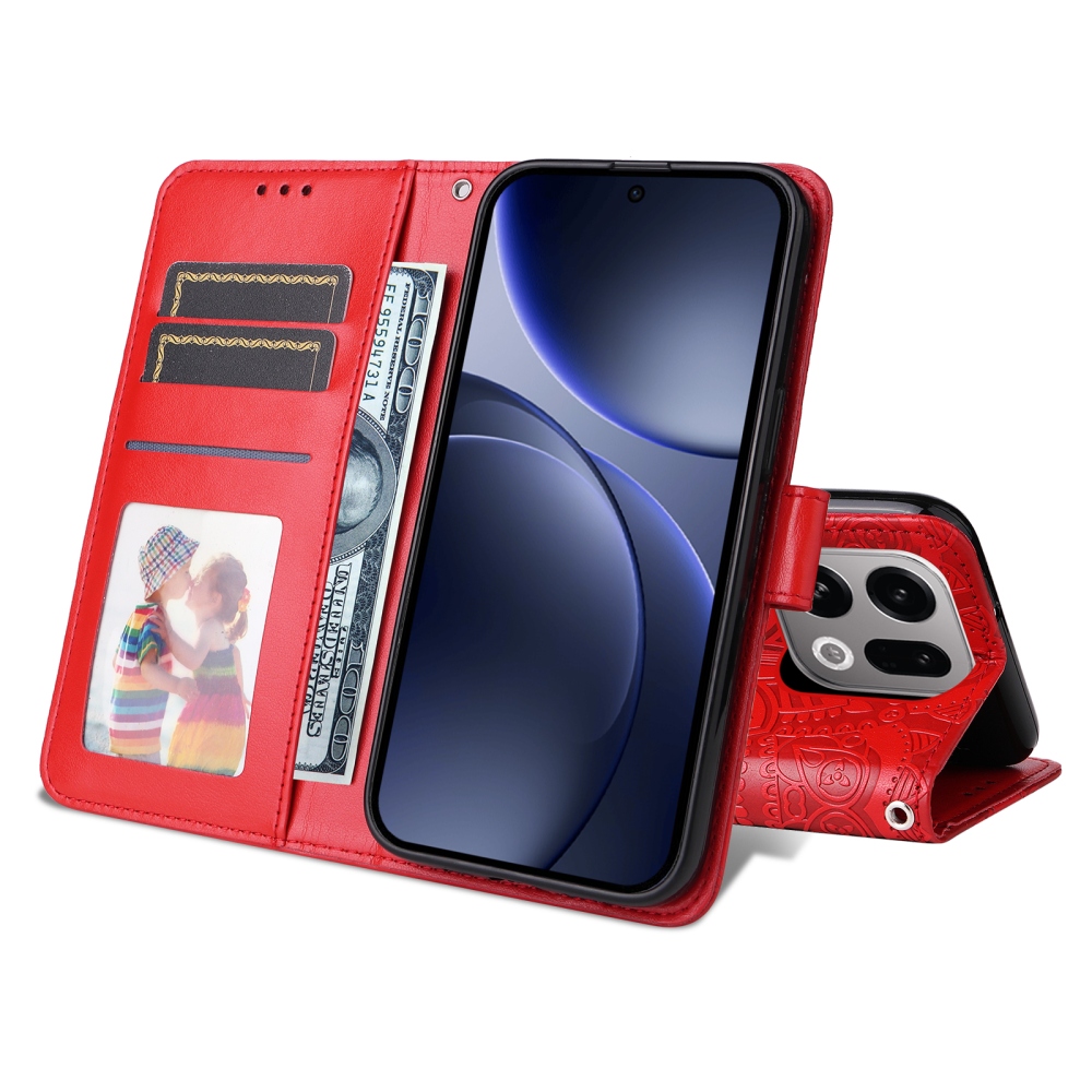 Sunflower knížkové pouzdro na Oppo Find X9 5G - červené