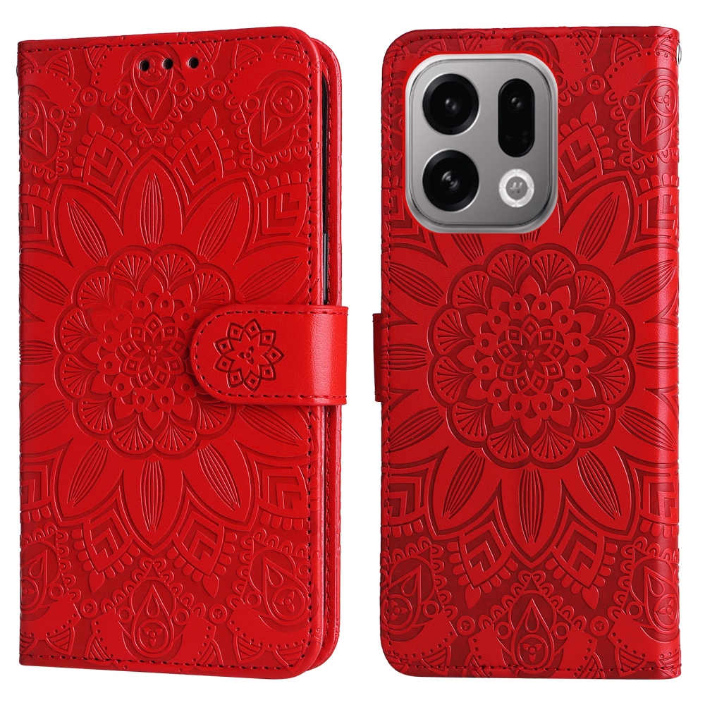 Sunflower knížkové pouzdro na Oppo Find X9 5G - červené