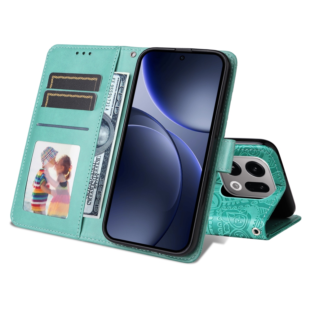 Sunflower knížkové pouzdro na Oppo Find X9 5G - modrozelené