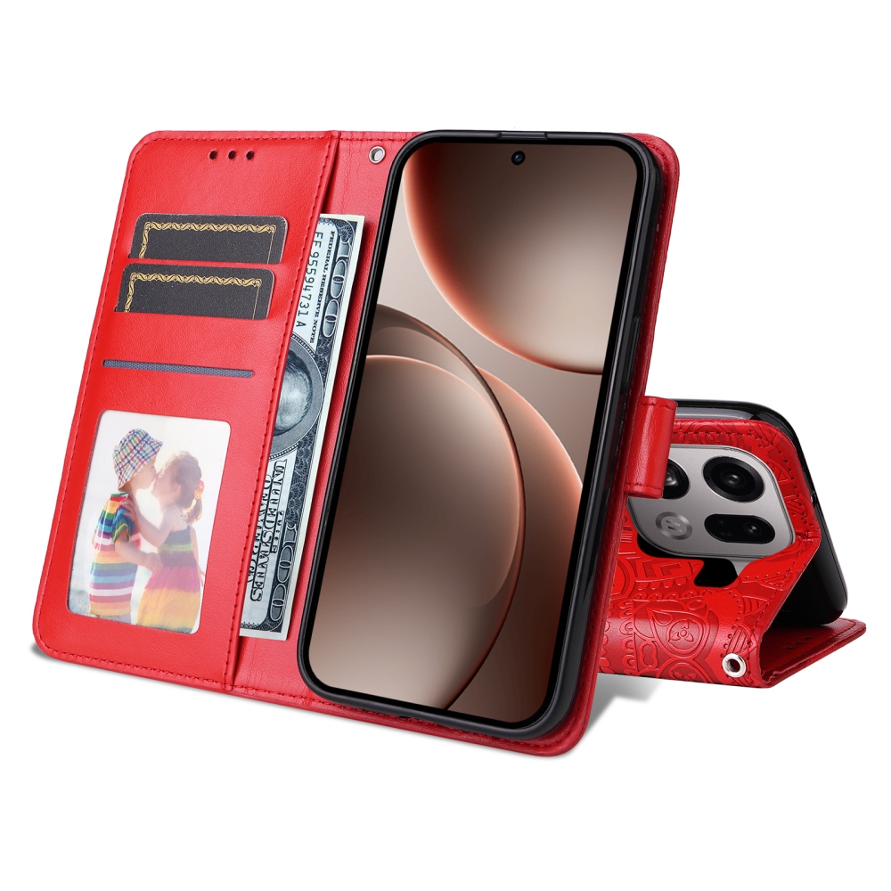 Sunflower knížkové pouzdro na Oppo Find X9 Pro 5G - červené