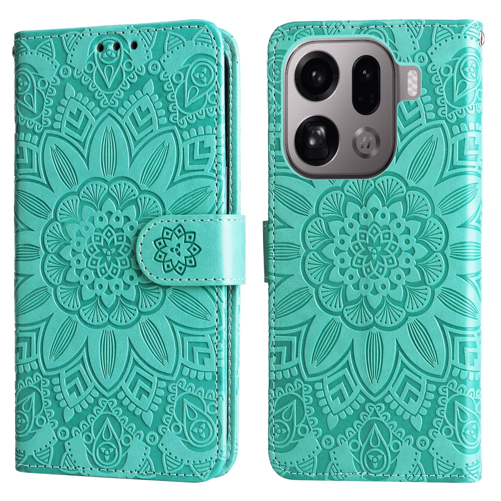 Sunflower knížkové pouzdro na Oppo Find X9 Pro 5G - modrozelené