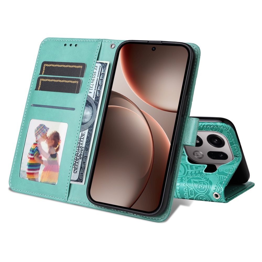 Sunflower knížkové pouzdro na Oppo Find X9 Pro 5G - modrozelené