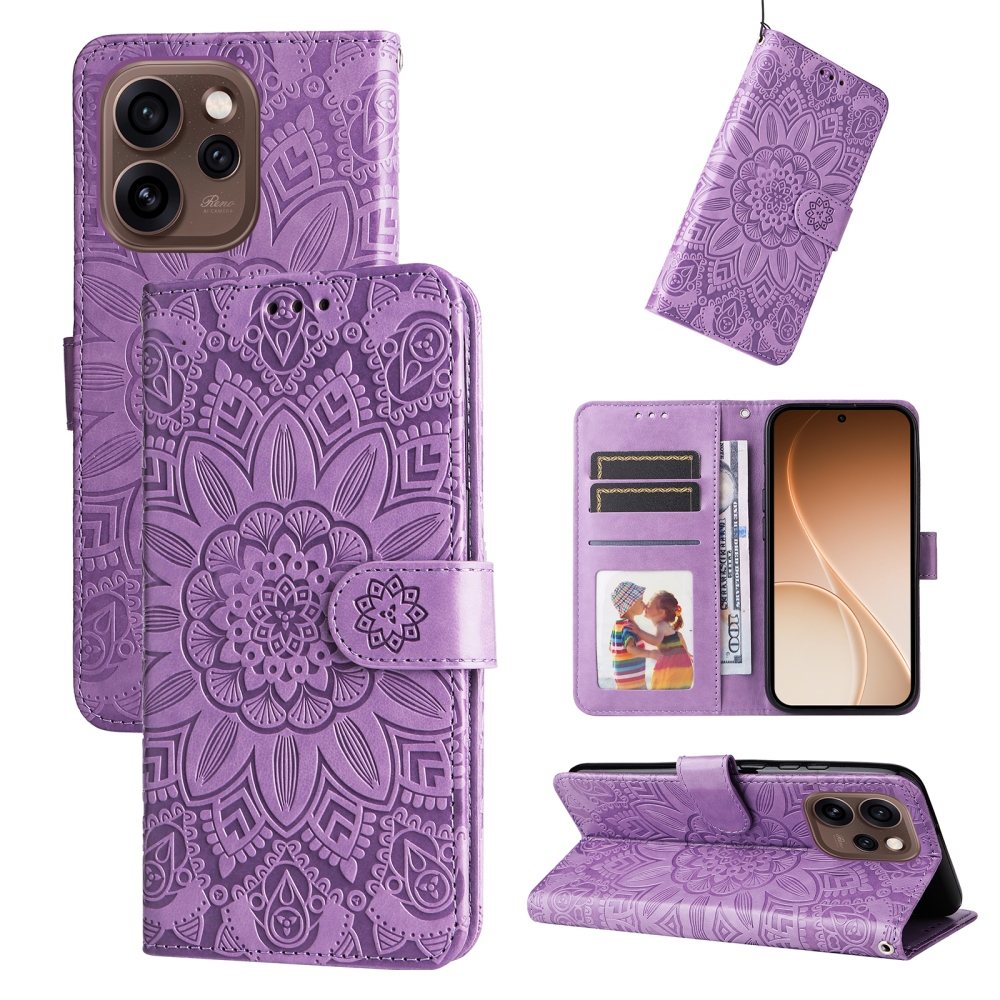 Sunflower knížkové pouzdro na Oppo Reno 15 Pro 5G - fialové