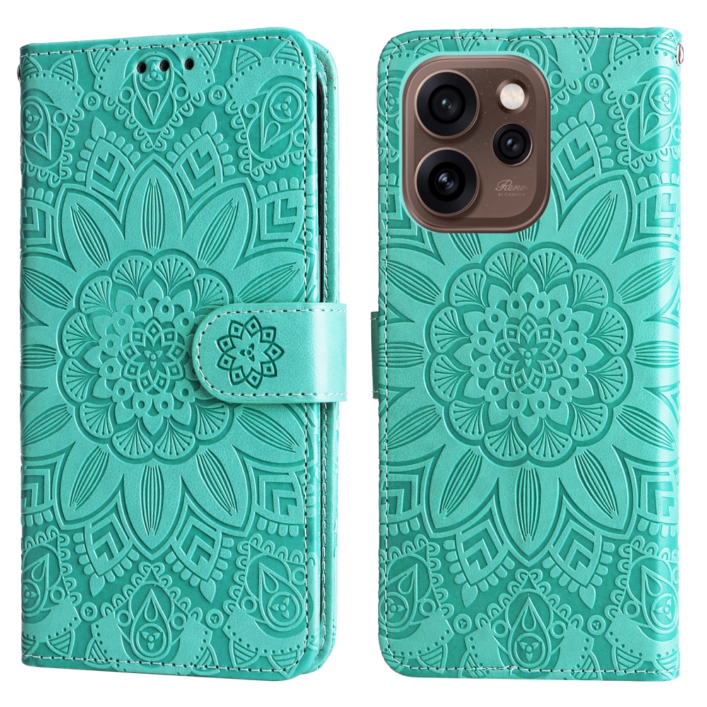 Sunflower knížkové pouzdro na Oppo Reno 15 Pro 5G - modrozelené