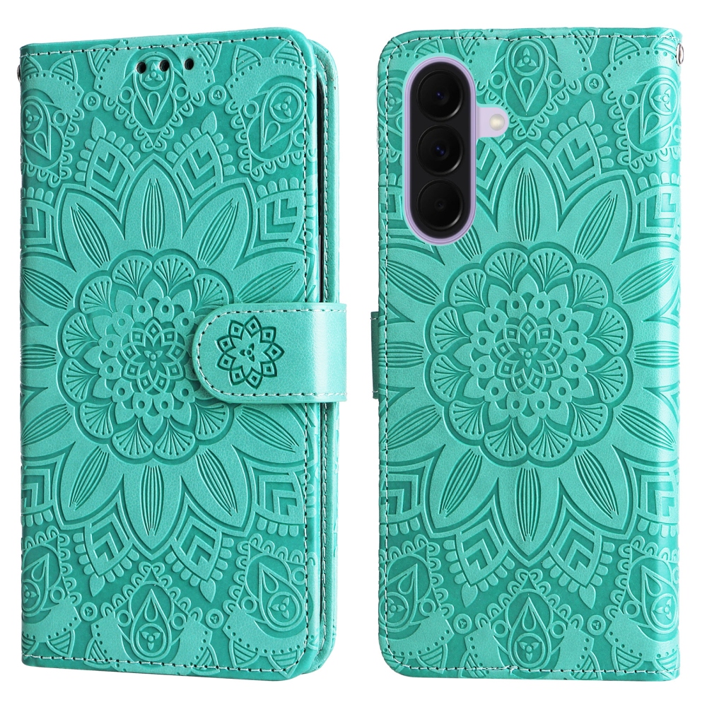 Sunflower knížkové pouzdro na Samsung Galaxy A27 - modrozelené