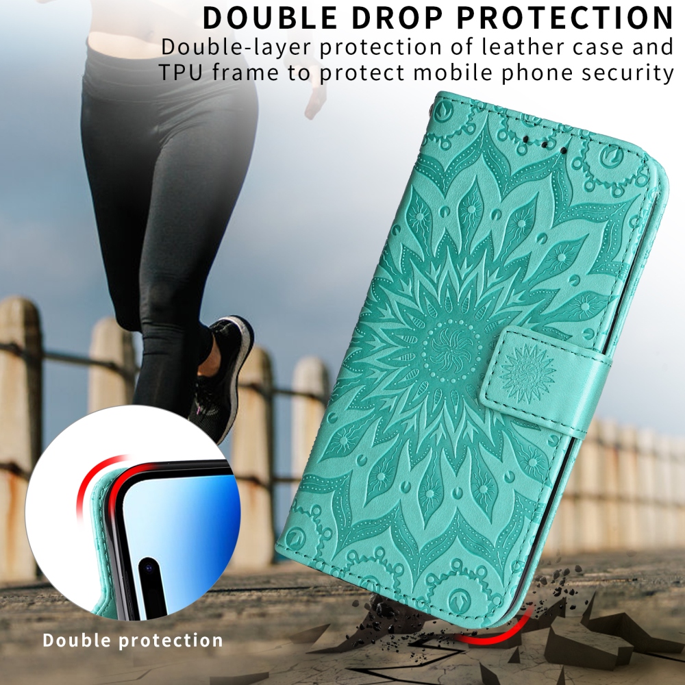 Sunflower knížkové pouzdro na Samsung Galaxy A37 5G - modrozelené