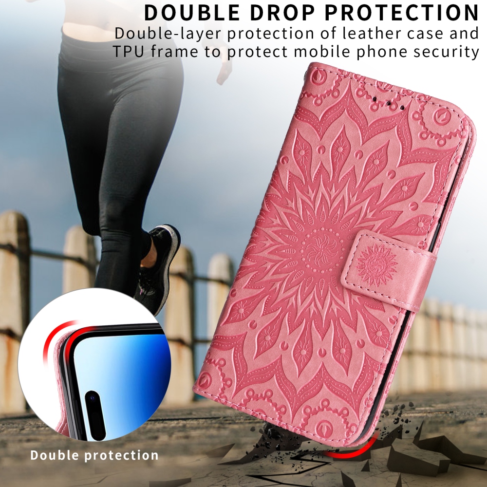 Sunflower knížkové pouzdro na Samsung Galaxy A37 5G - růžové