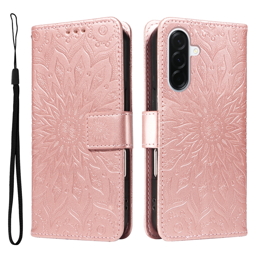 Sunflower knížkové pouzdro na Samsung Galaxy A37 5G - růžovozlaté