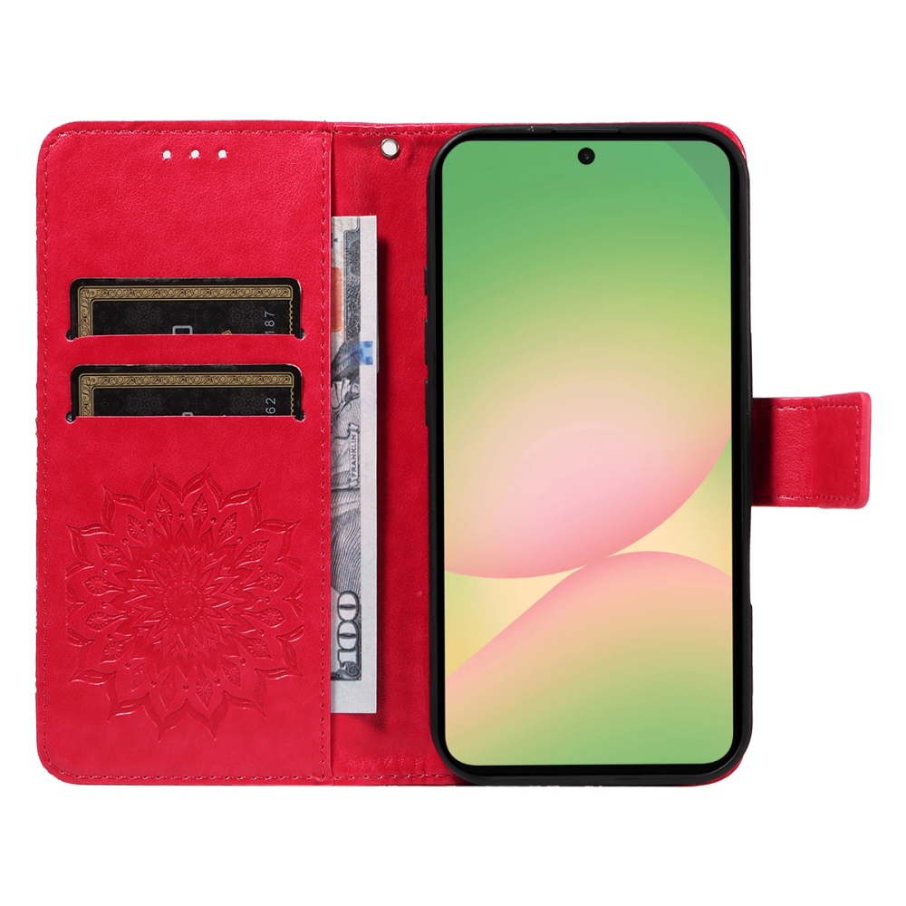 Sunflower knížkové pouzdro na Samsung Galaxy A57 5G - červené