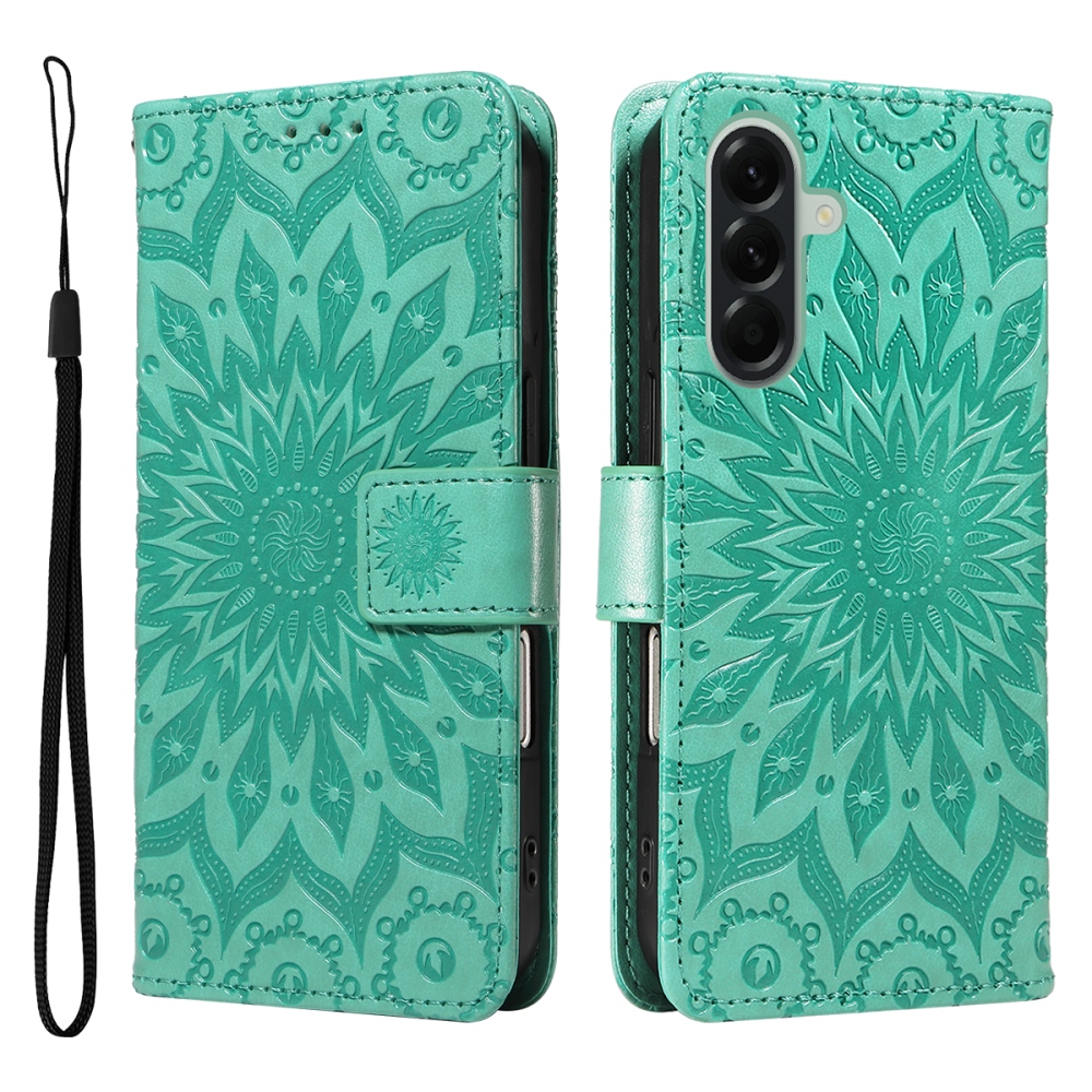 Sunflower knížkové pouzdro na Samsung Galaxy A57 5G - modrozelené