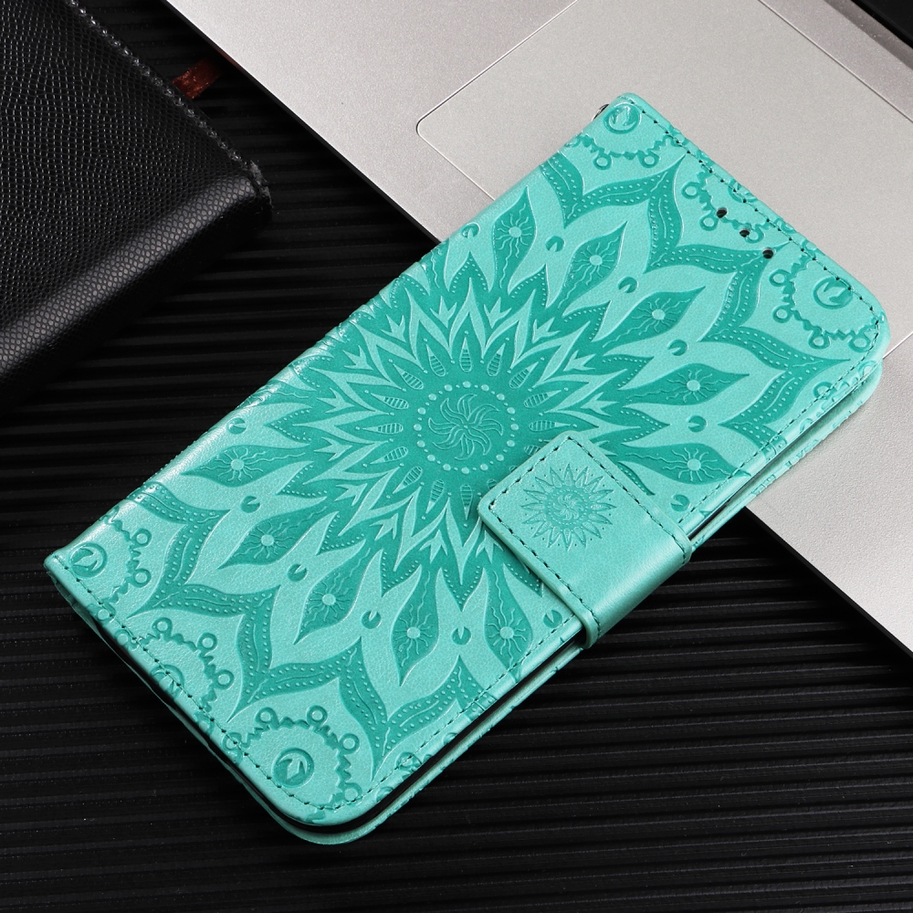 Sunflower knížkové pouzdro na Samsung Galaxy A57 5G - modrozelené