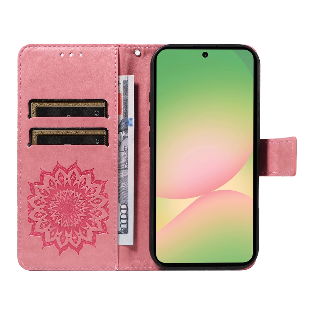 Sunflower knížkové pouzdro na Samsung Galaxy A57 5G - růžové