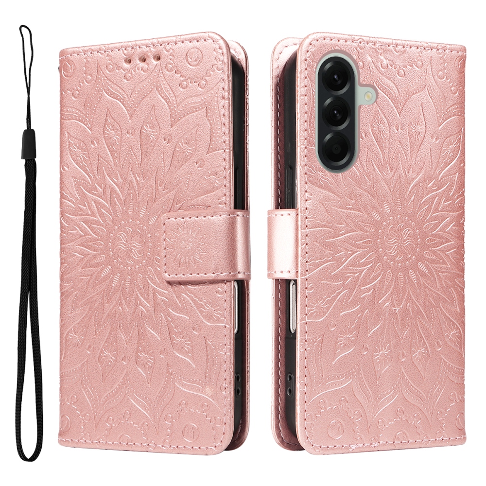 Sunflower knížkové pouzdro na Samsung Galaxy A57 5G - růžovozlaté