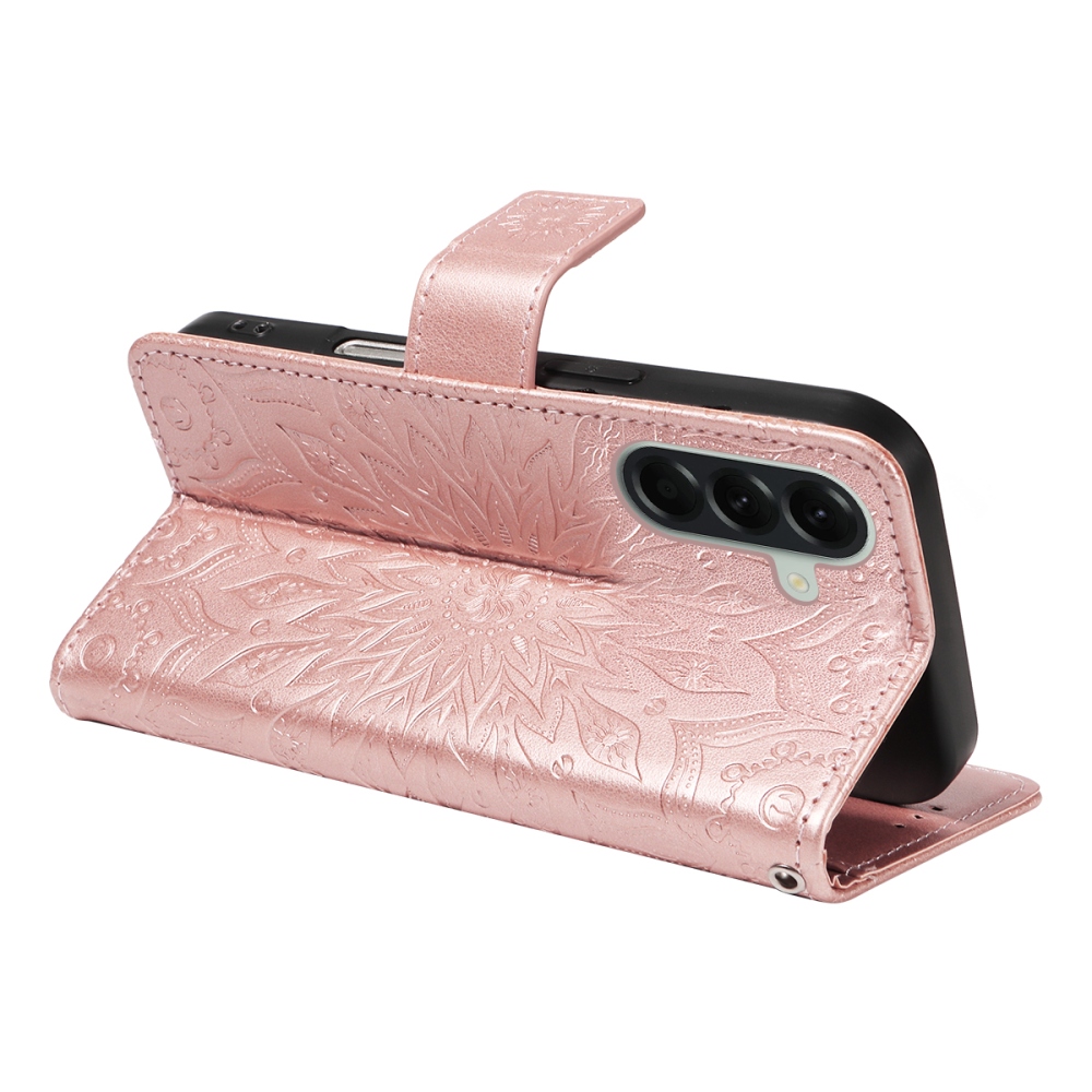 Sunflower knížkové pouzdro na Samsung Galaxy A57 5G - růžovozlaté