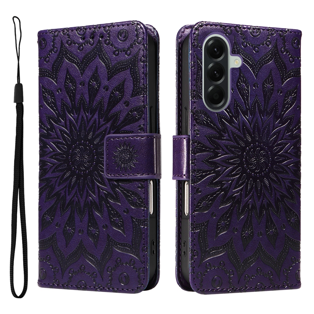 Sunflower knížkové pouzdro na Samsung Galaxy A57 5G - tmavěfialové