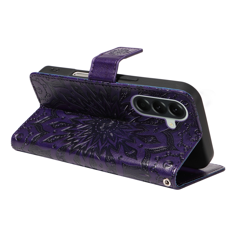 Sunflower knížkové pouzdro na Samsung Galaxy A57 5G - tmavěfialové