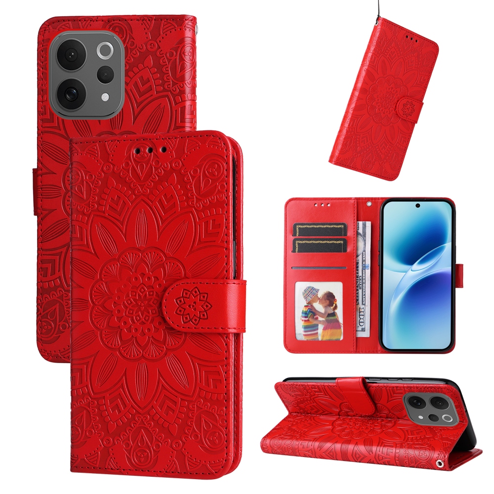 Sunflower knížkové pouzdro na Vivo V70 5G - červené