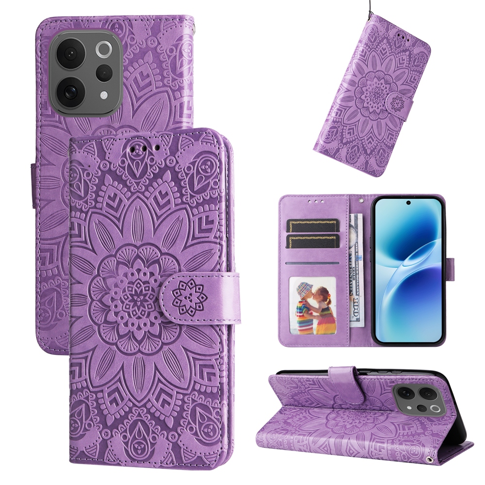 Sunflower knížkové pouzdro na Vivo V70 5G - fialové