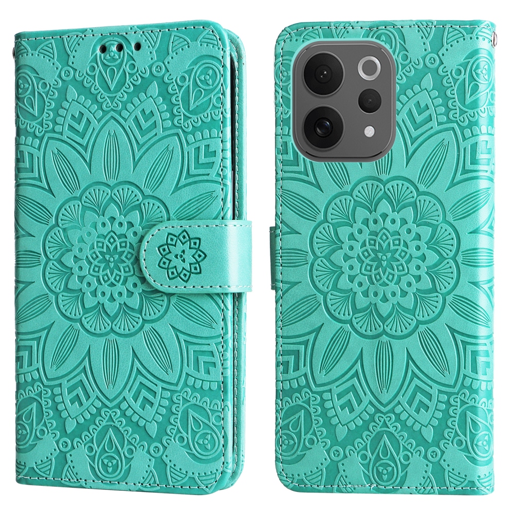 Sunflower knížkové pouzdro na Vivo V70 5G - modrozelené