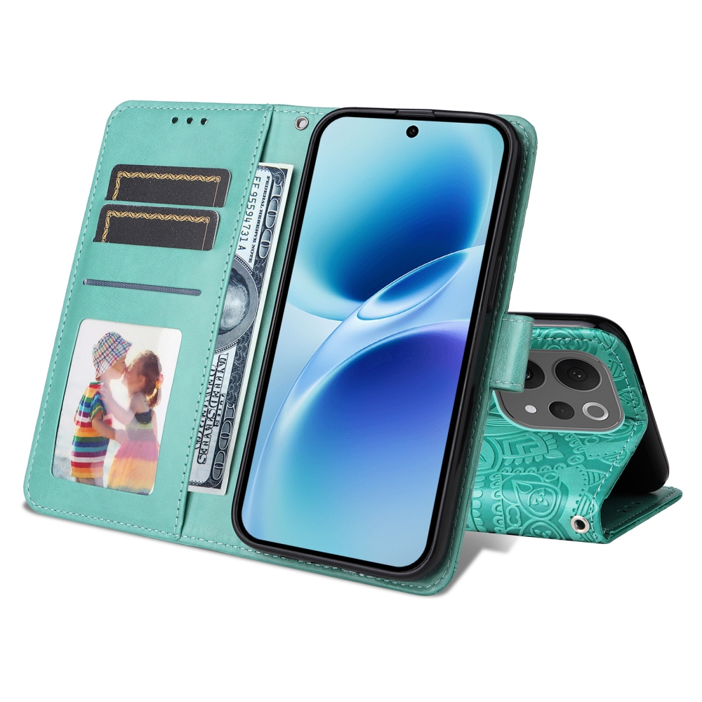 Sunflower knížkové pouzdro na Vivo V70 5G - modrozelené