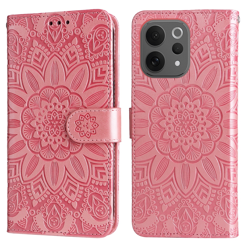Sunflower knížkové pouzdro na Vivo V70 5G - růžové