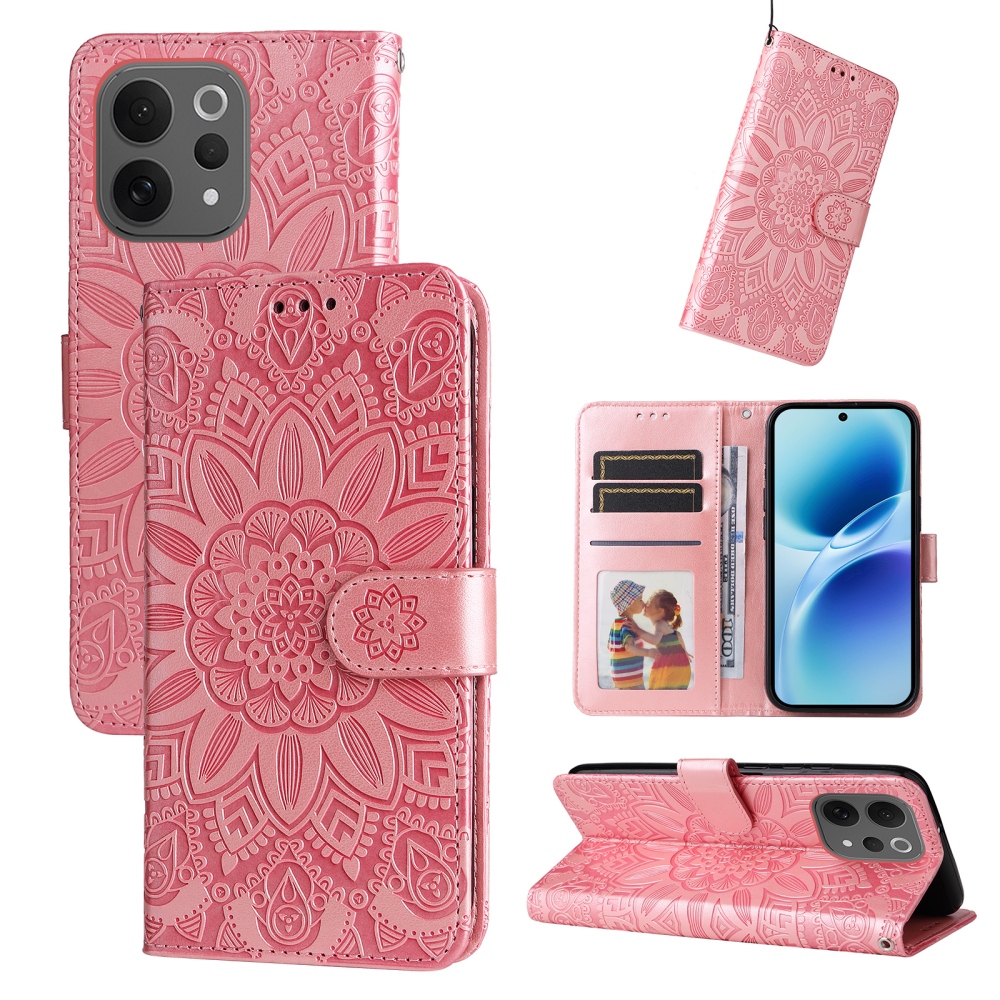 Sunflower knížkové pouzdro na Vivo V70 5G - růžové