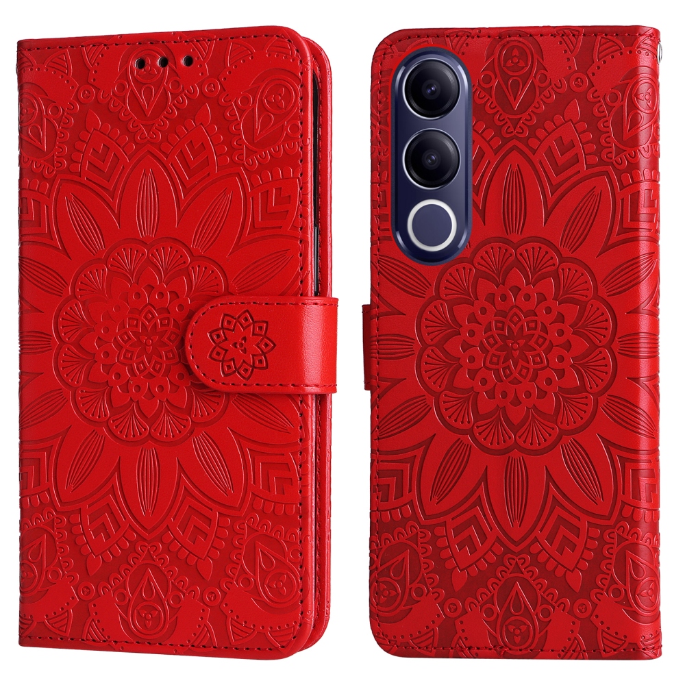 Sunflower knížkové pouzdro na Vivo V70 FE 5G - červené