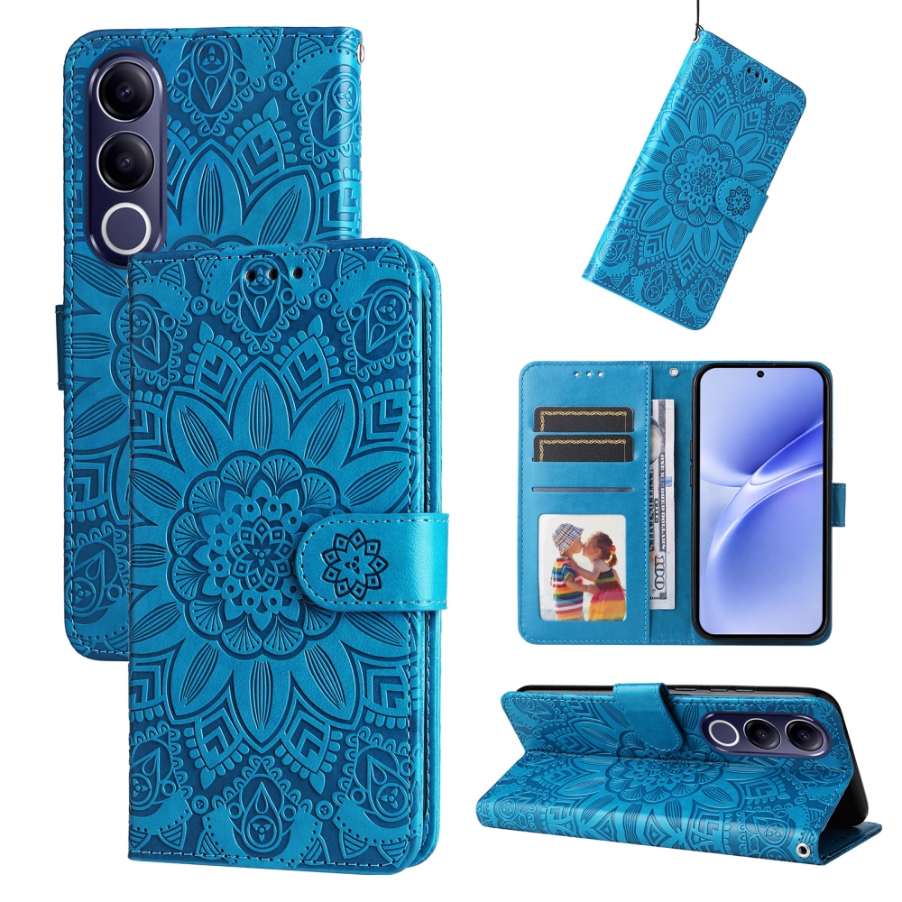 Sunflower knížkové pouzdro na Vivo V70 FE 5G - modré