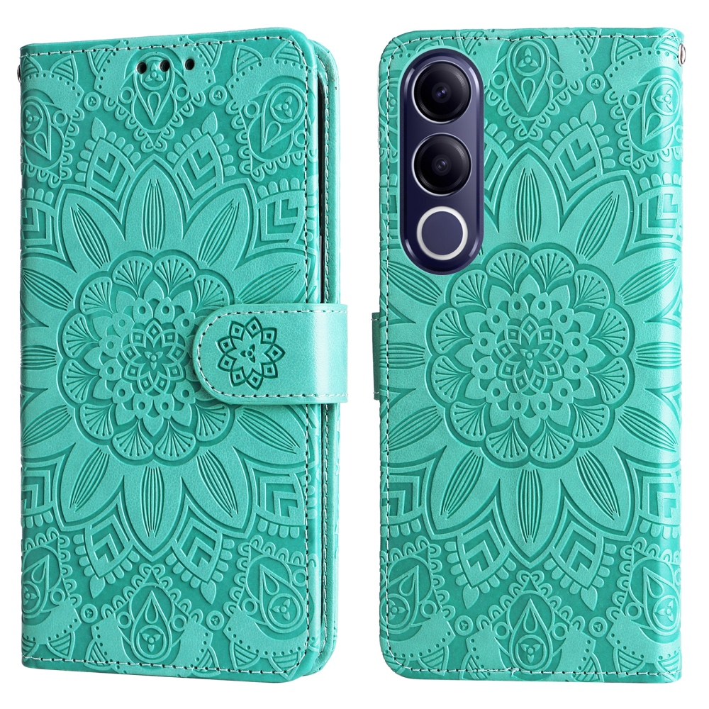 Sunflower knížkové pouzdro na Vivo V70 FE 5G - modrozelené