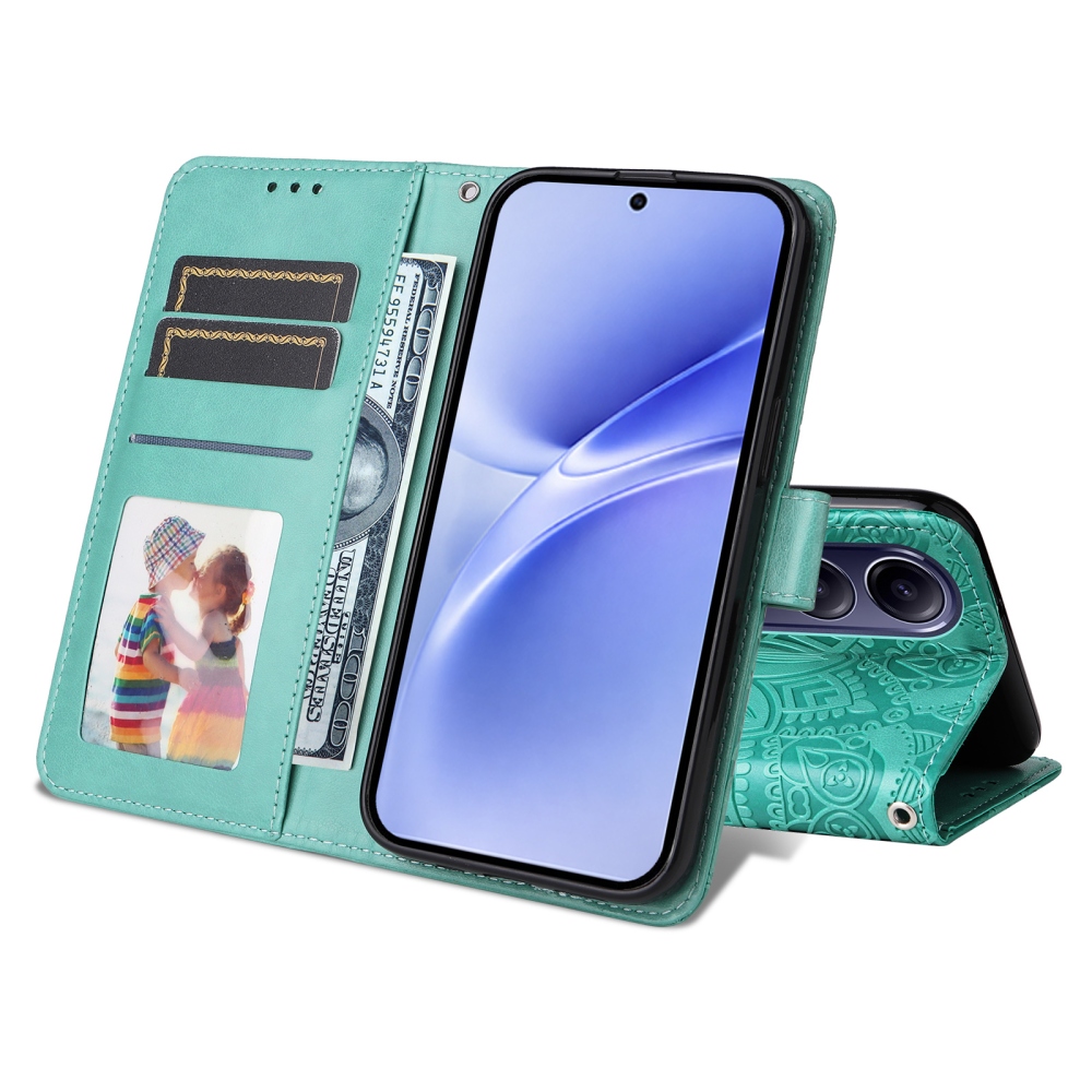 Sunflower knížkové pouzdro na Vivo V70 FE 5G - modrozelené