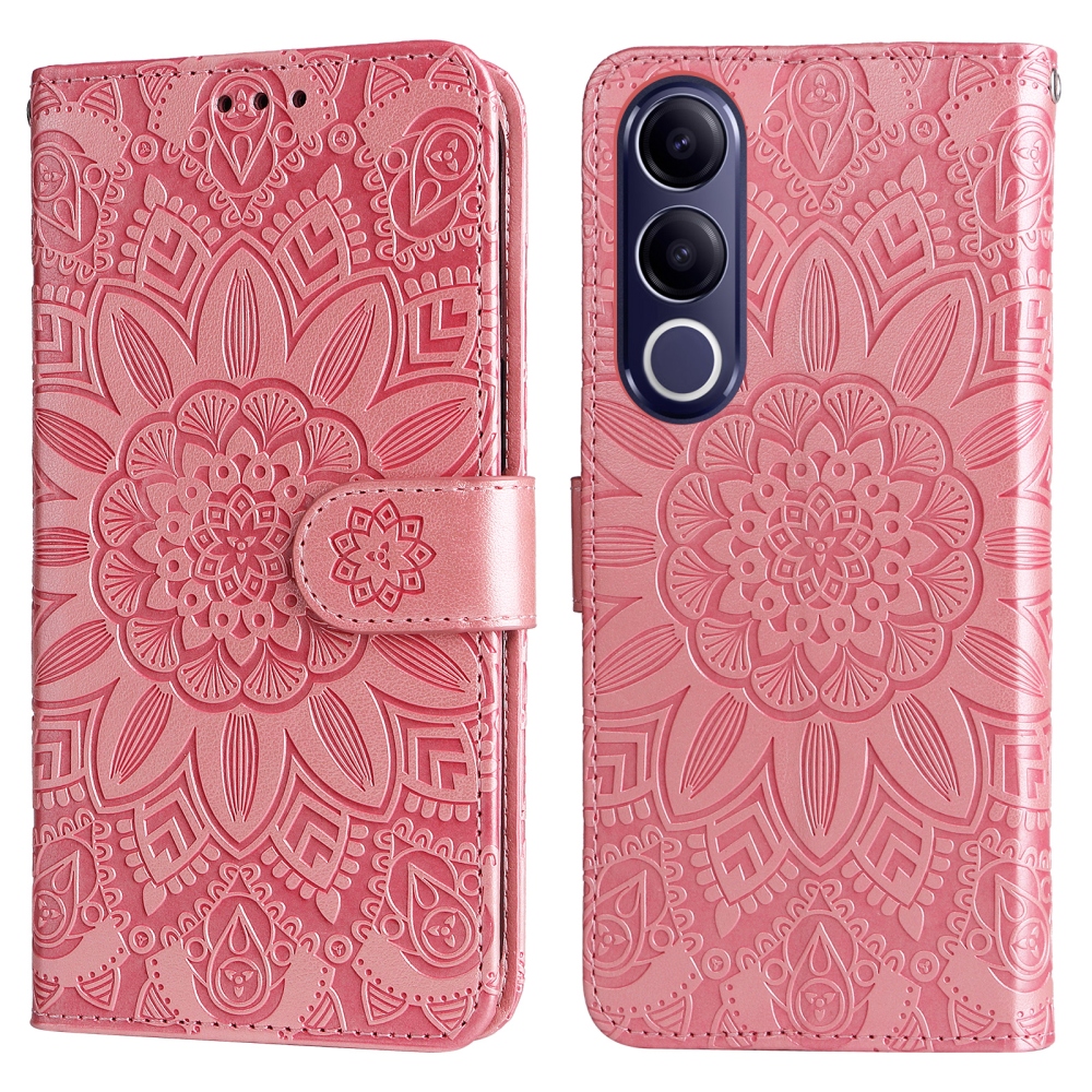Sunflower knížkové pouzdro na Vivo V70 FE 5G - růžové