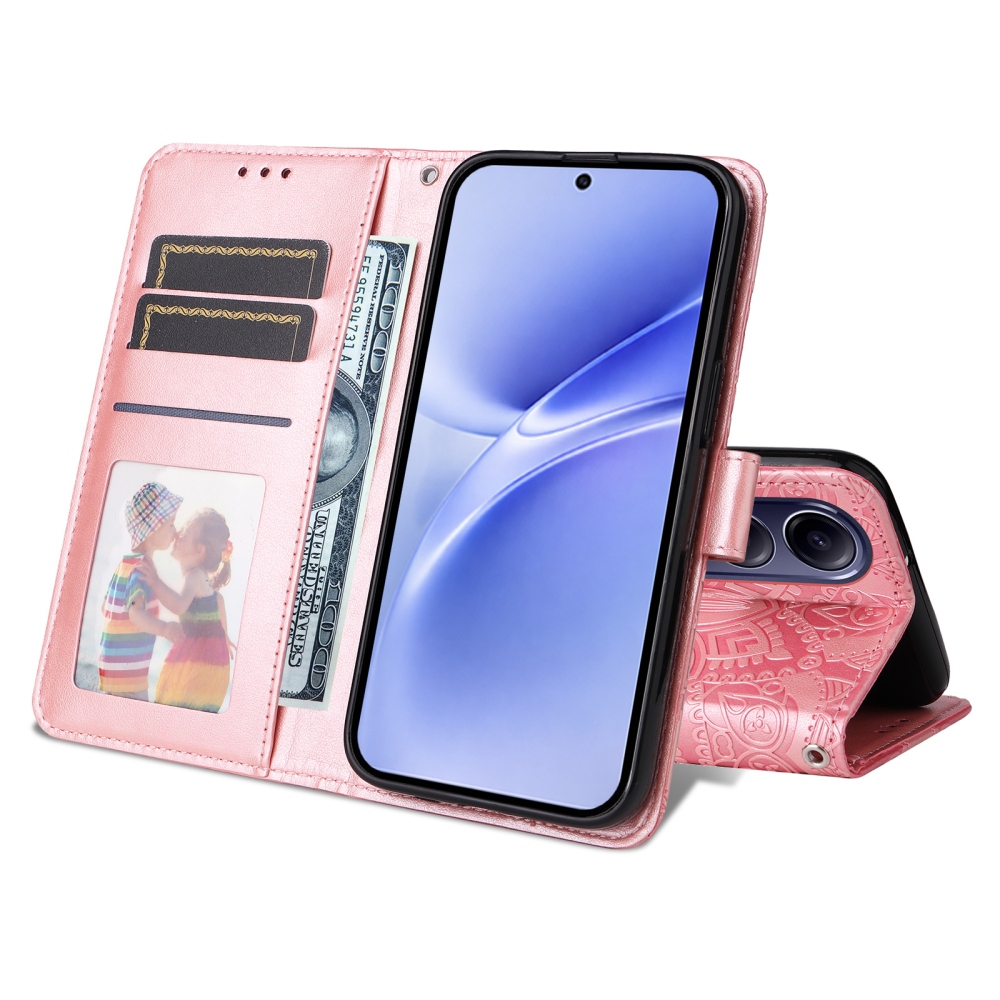 Sunflower knížkové pouzdro na Vivo V70 FE 5G - růžové