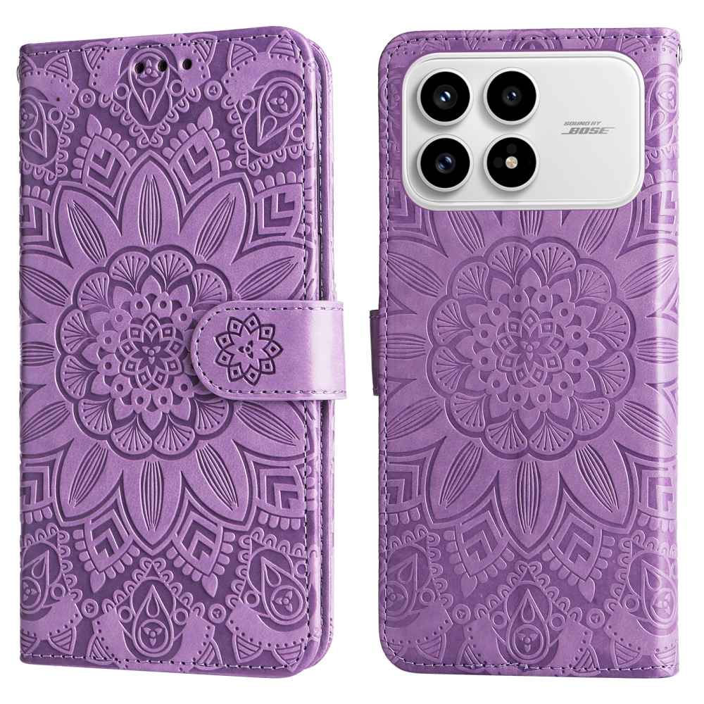 Sunflower knížkové pouzdro na Xiaomi Poco F8 Pro 5G - fialové