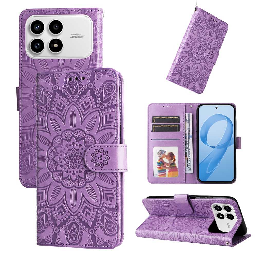 Sunflower knížkové pouzdro na Xiaomi Poco F8 Pro 5G - fialové