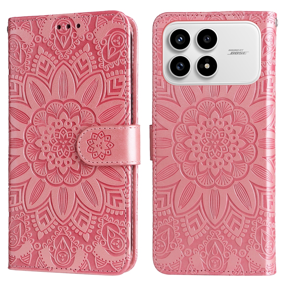 Sunflower knížkové pouzdro na Xiaomi Poco F8 Pro 5G - růžové