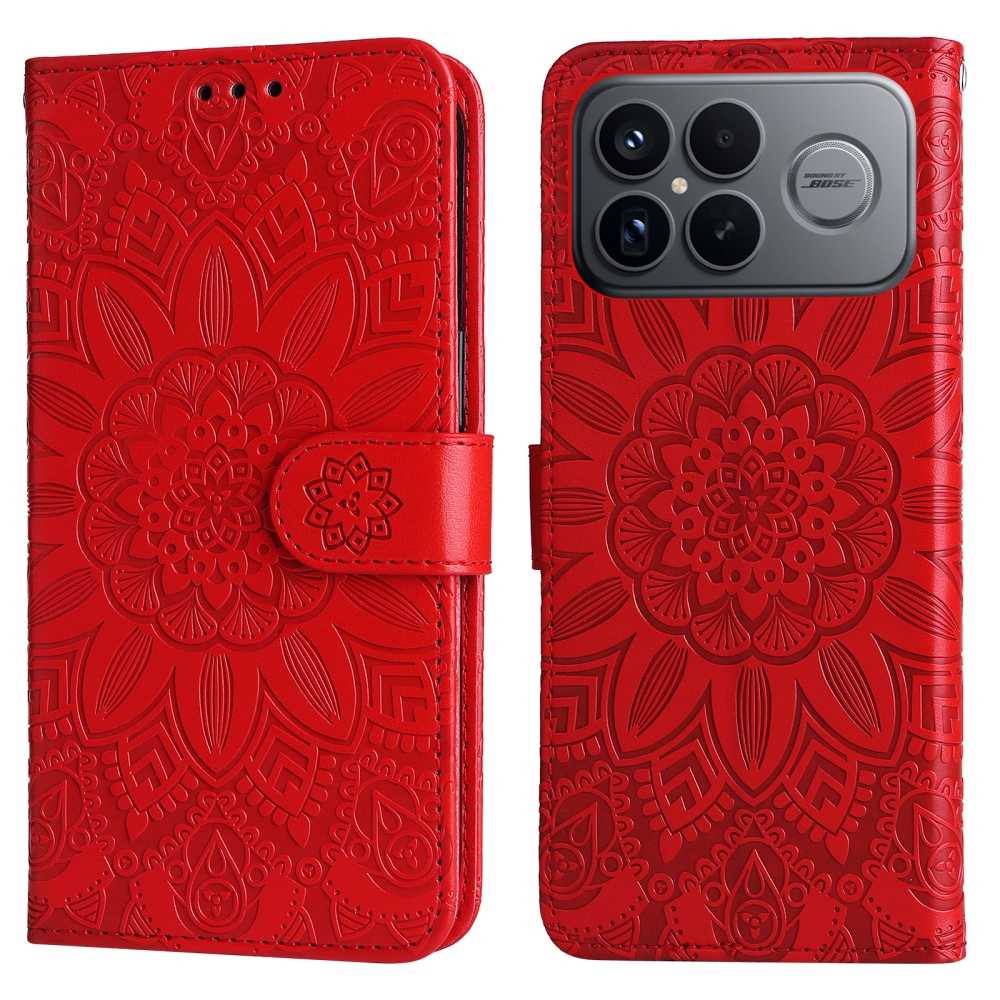 Sunflower knížkové pouzdro na Xiaomi Poco F8 Ultra 5G - červené