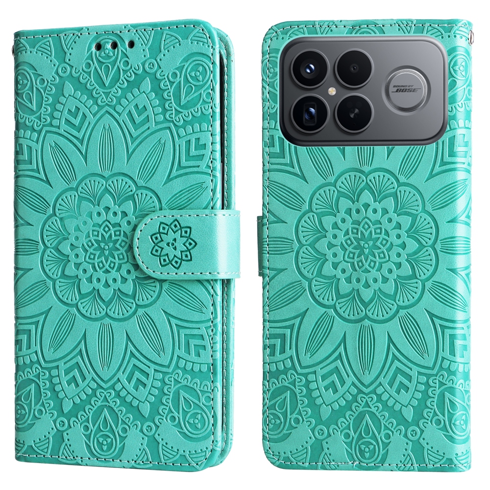 Sunflower knížkové pouzdro na Xiaomi Poco F8 Ultra 5G - modrozelené