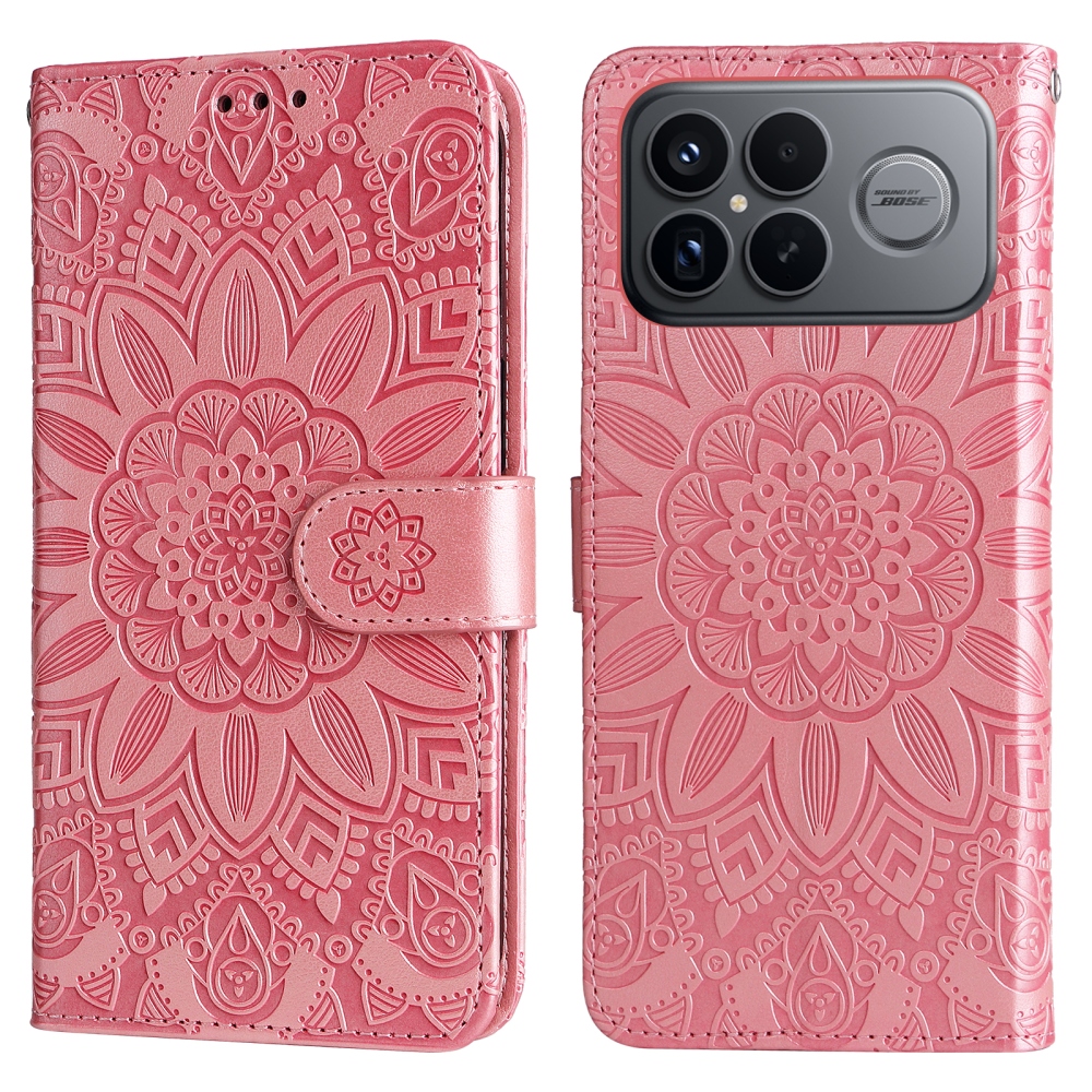 Sunflower knížkové pouzdro na Xiaomi Poco F8 Ultra 5G - růžové