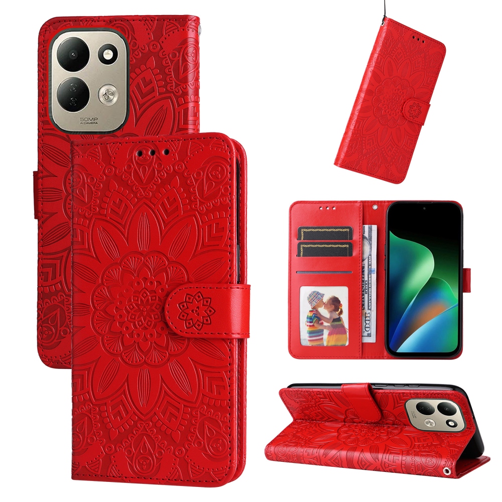 Sunflower knížkové pouzdro na Xiaomi Redmi 17 4G/5G - červené