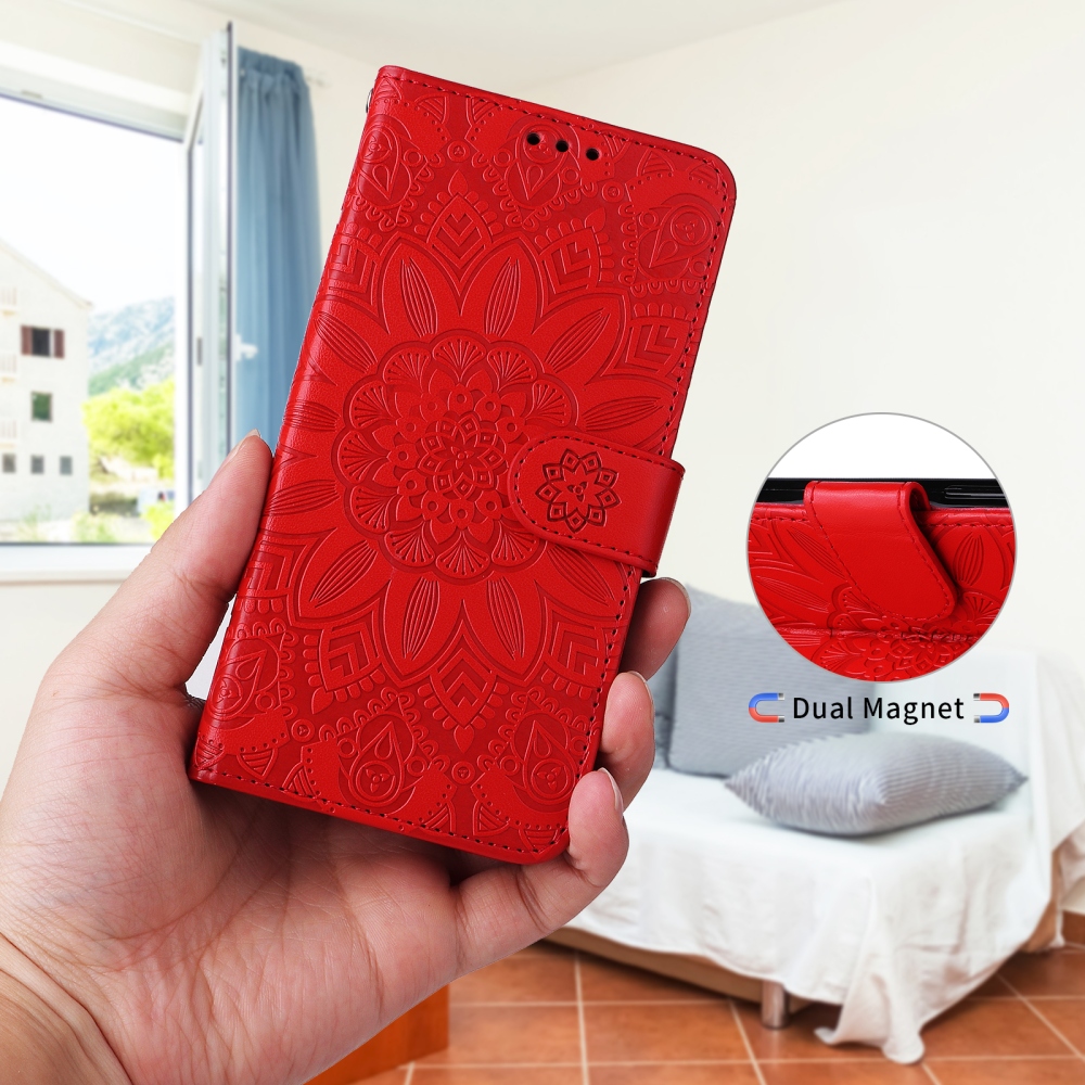 Sunflower knížkové pouzdro na Xiaomi Redmi 17 4G/5G - červené