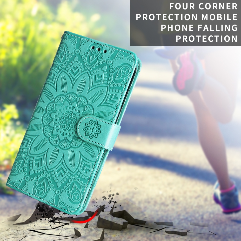Sunflower knížkové pouzdro na Xiaomi Redmi 17 4G/5G - modrozelené