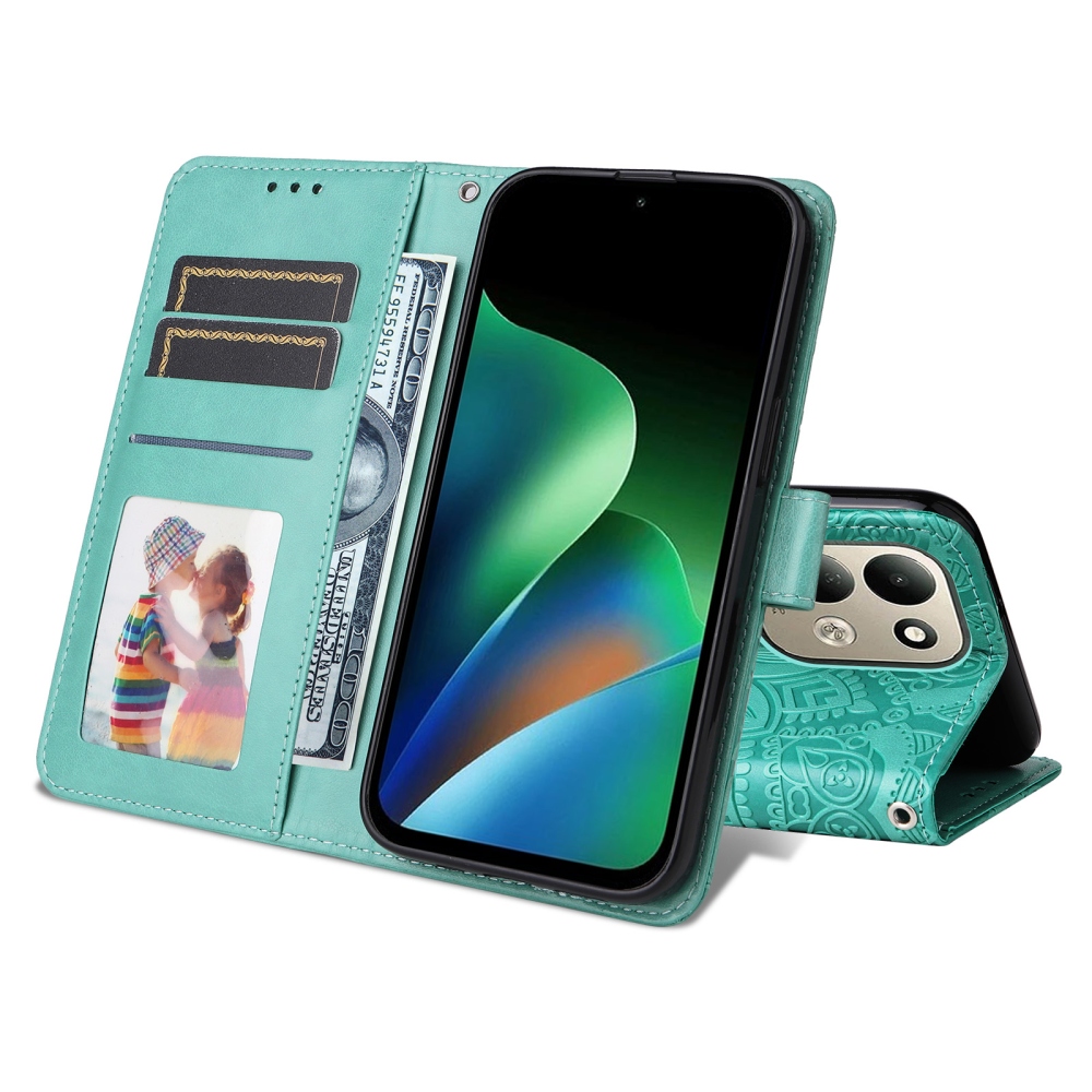 Sunflower knížkové pouzdro na Xiaomi Redmi 17 4G/5G - modrozelené