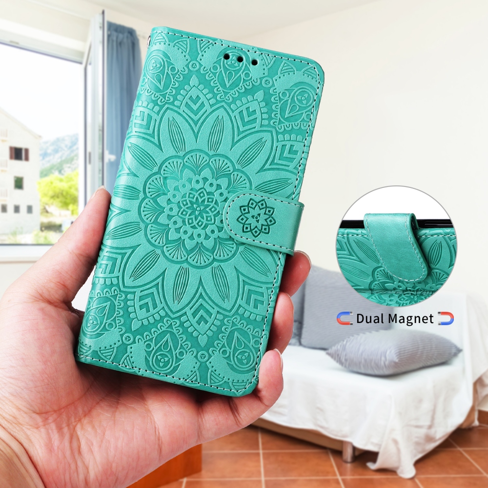 Sunflower knížkové pouzdro na Xiaomi Redmi 17 4G/5G - modrozelené