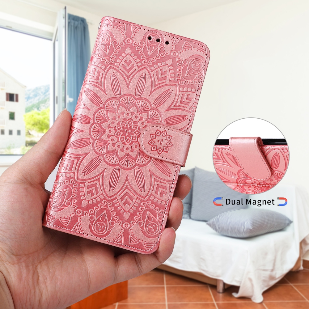 Sunflower knížkové pouzdro na Xiaomi Redmi 17 4G/5G - růžové