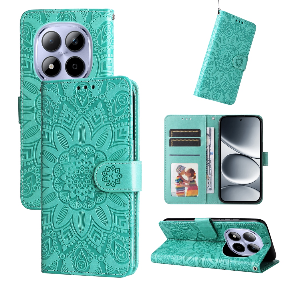 Sunflower knížkové pouzdro na Xiaomi Redmi Note 15 Pro 5G - modrozelené