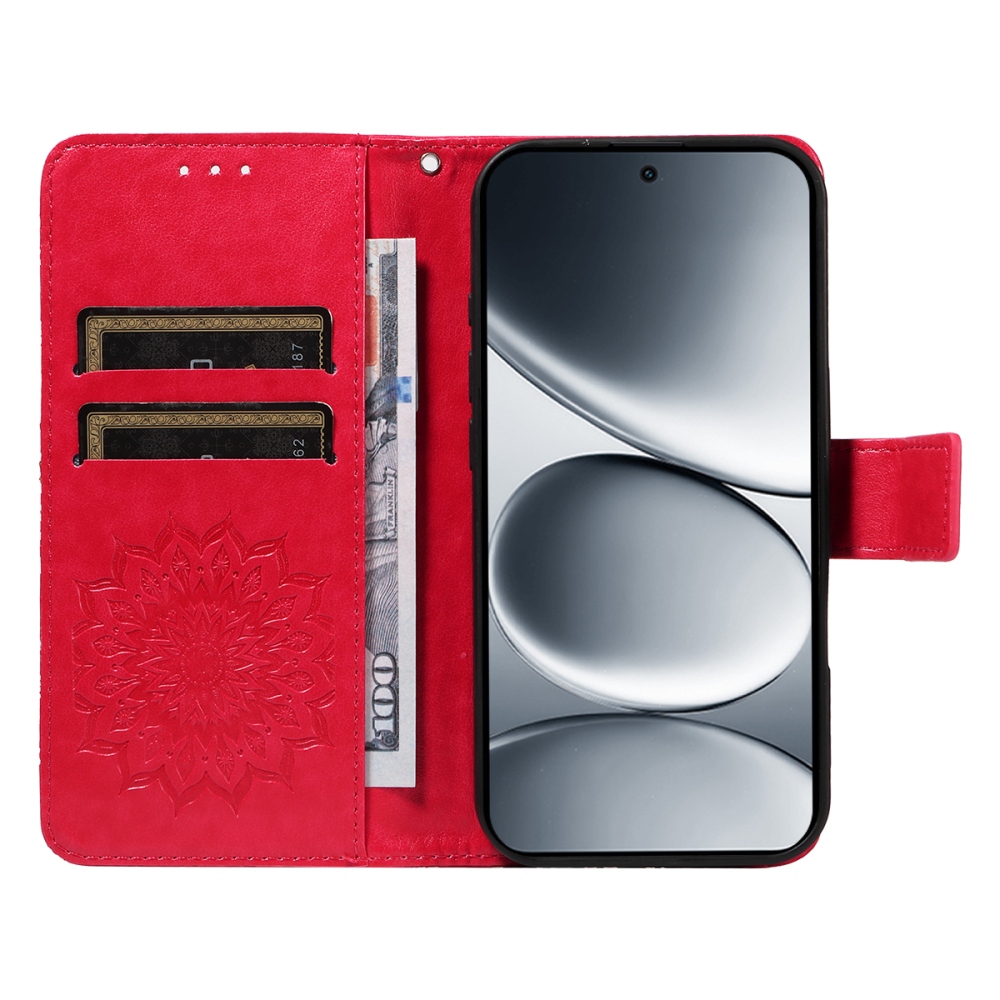 Sunflowers knížkové pouzdro na Xiaomi Redmi Note 15 Pro 5G - červené