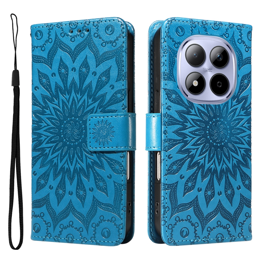 Sunflowers knížkové pouzdro na Xiaomi Redmi Note 15 Pro 5G - modré