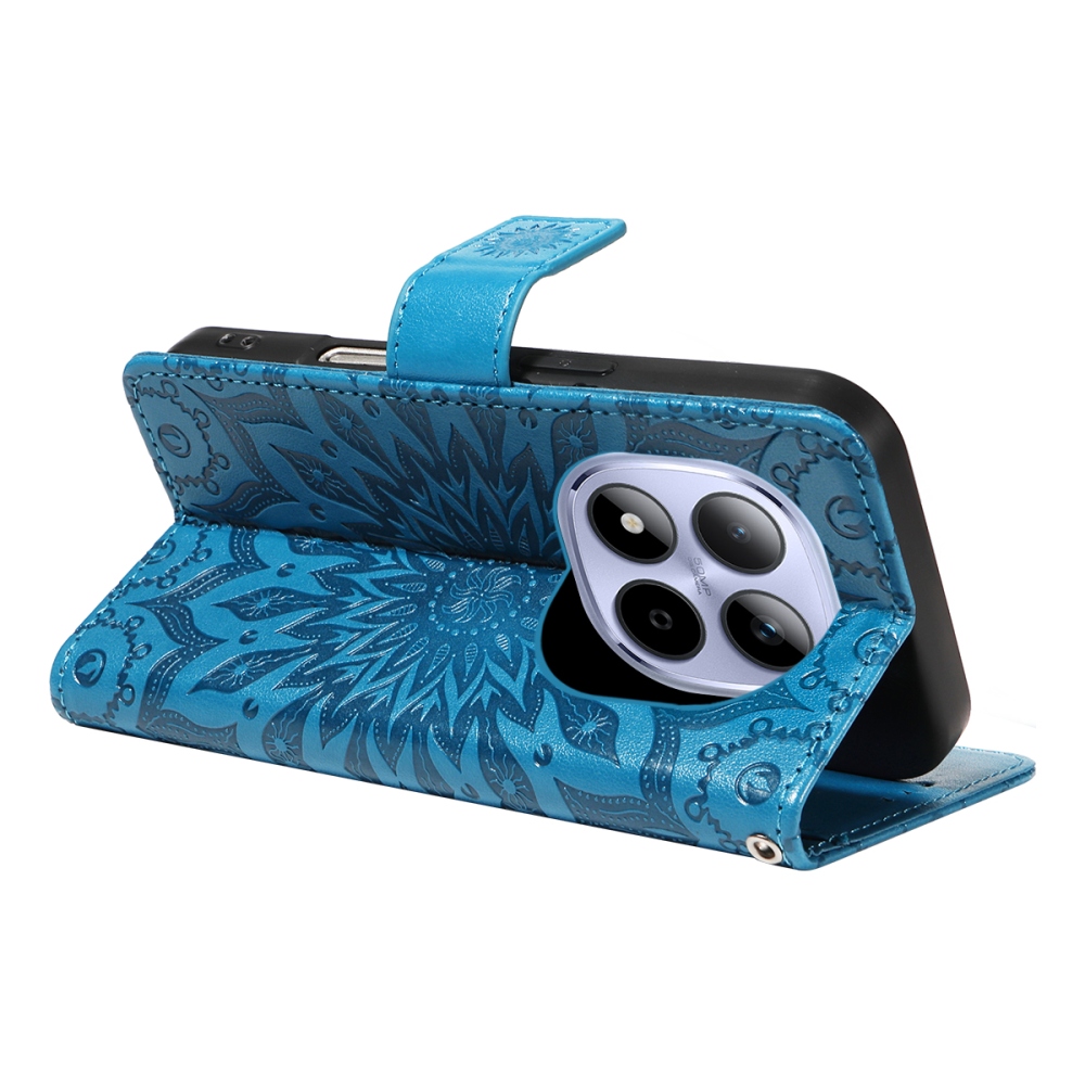 Sunflowers knížkové pouzdro na Xiaomi Redmi Note 15 Pro 5G - modré